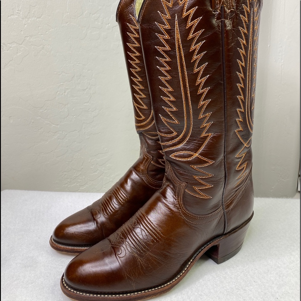 Dan Post Brown Leather Boots Size 6C Style 454001